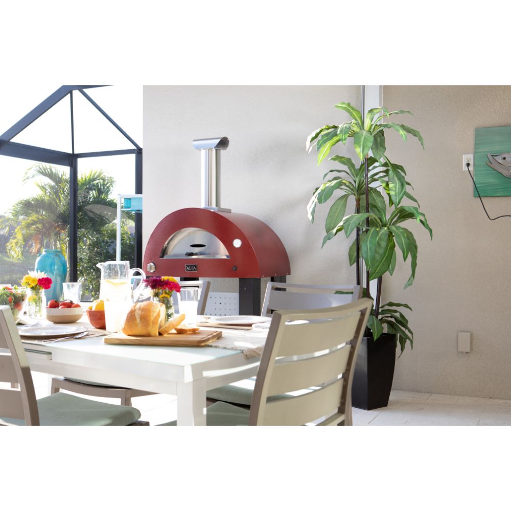 Alfa Moderno Ruby Red 3 Pizze Freestanding Gas Pizza Oven