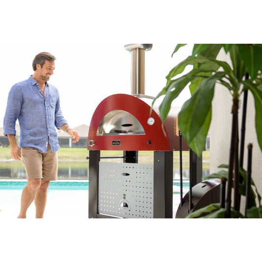 Alfa Moderno Ruby Red 3 Pizze Freestanding Gas Pizza Oven