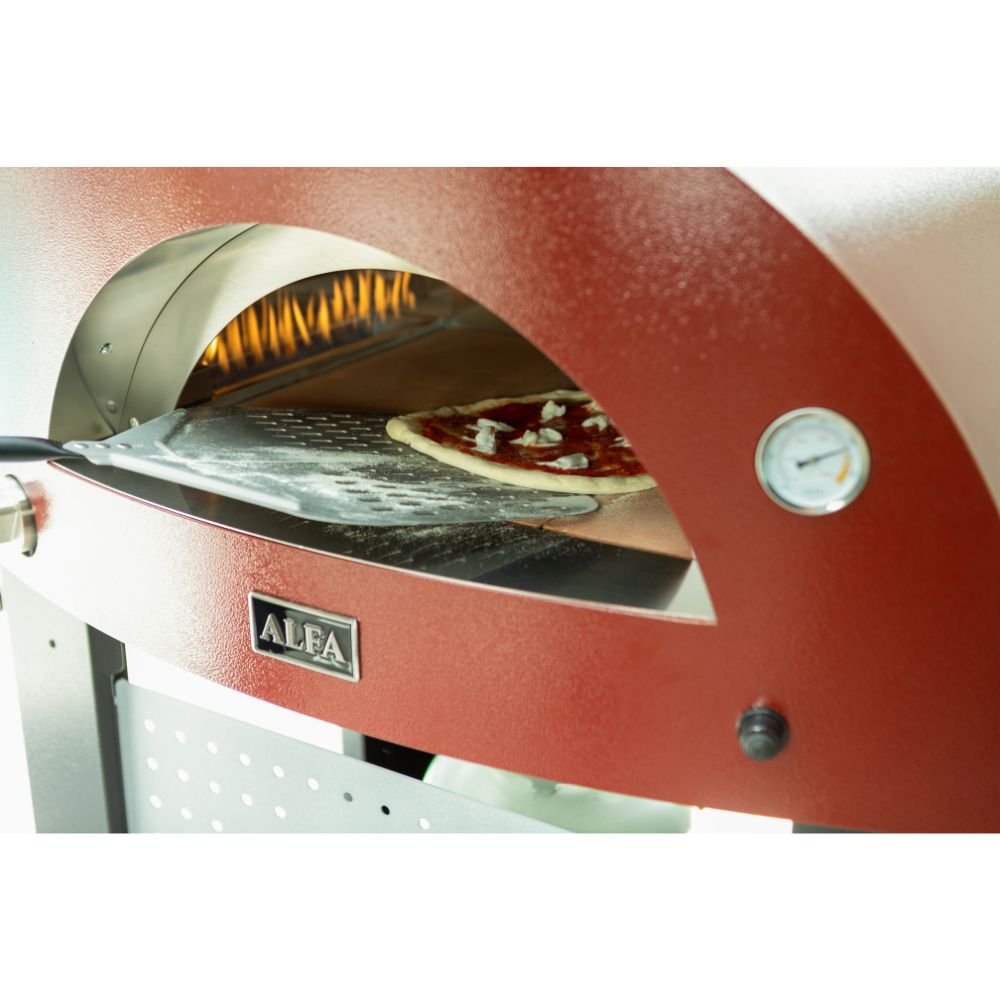 Alfa Moderno Ruby Red 3 Pizze Freestanding Gas Pizza Oven