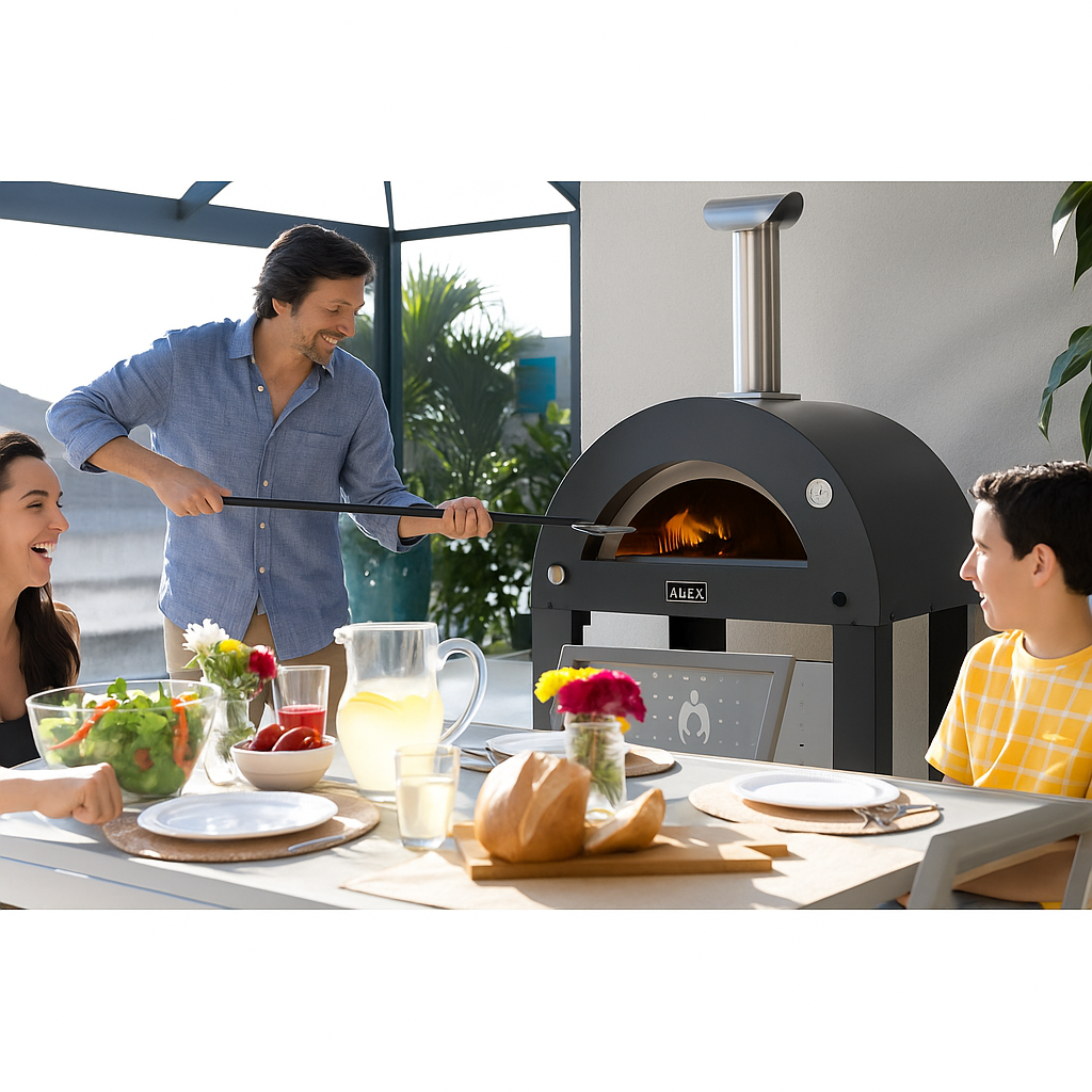 Alfa Moderno Anthracite Grey 2 Pizze Freestanding Gas Oven