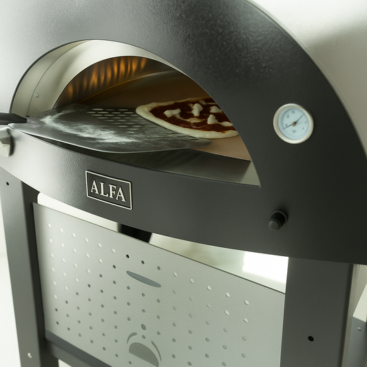 Alfa Moderno Anthracite Grey 3 Pizze Freestanding Gas Pizza Oven